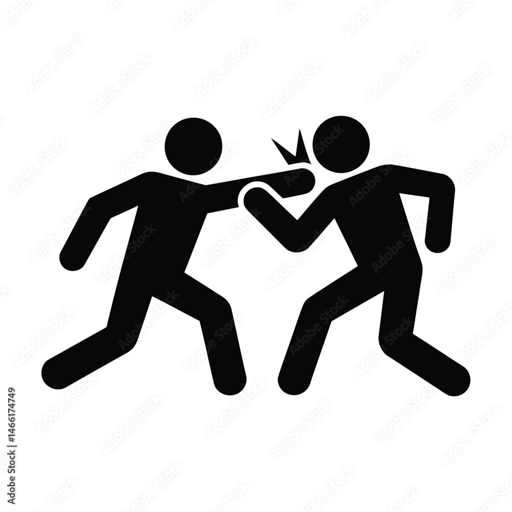Simple Pictogram of Physical Assault Violence Aggression Simple Pictogram of Physical Assault Violence Aggression