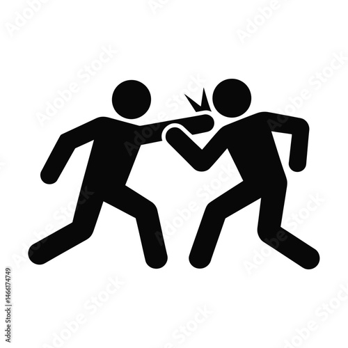 Simple Pictogram of Physical Assault Violence Aggression