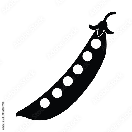 green peas in pod vector silhouette icon - perfect for food, farming, or nutrition concepts.