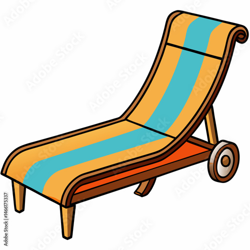 chaise longue isolated on white