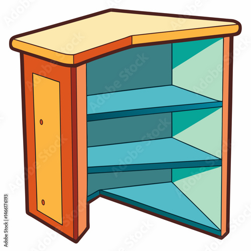 wooden shelf with shelves