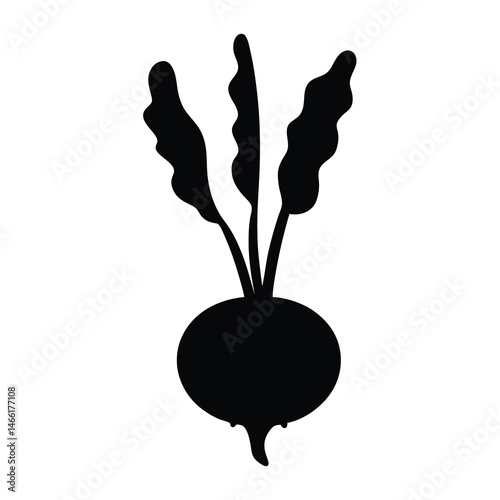 kohlrabi vector silhouette icon - perfect for food, farming, or nutrition concepts.