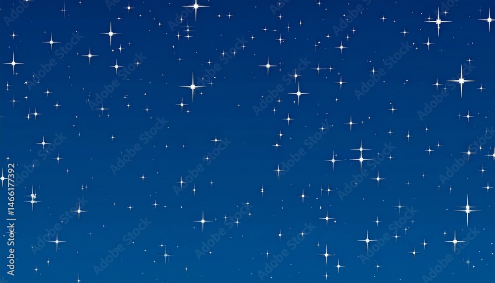 Fototapeta premium Starry blue sky with abstract winter background