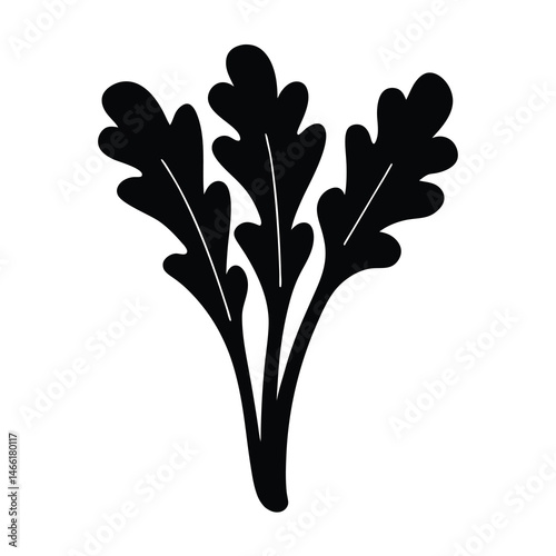 mustard greens vector silhouette icon - perfect for food, farming, or nutrition concepts.