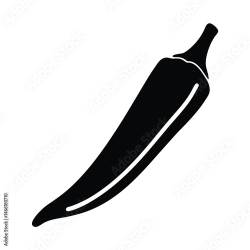 okra pod vector silhouette icon - perfect for food, farming, or nutrition concepts.
