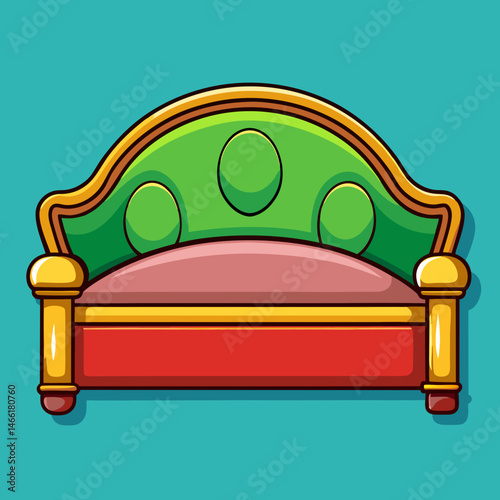 red sofa isolated on white background