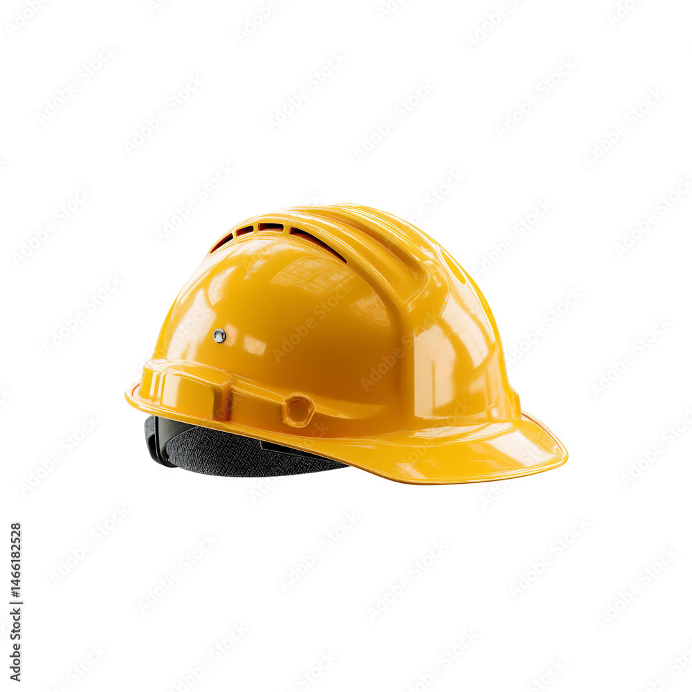 Fototapeta premium Yellow Hard Hat Safety Helmet on white background
