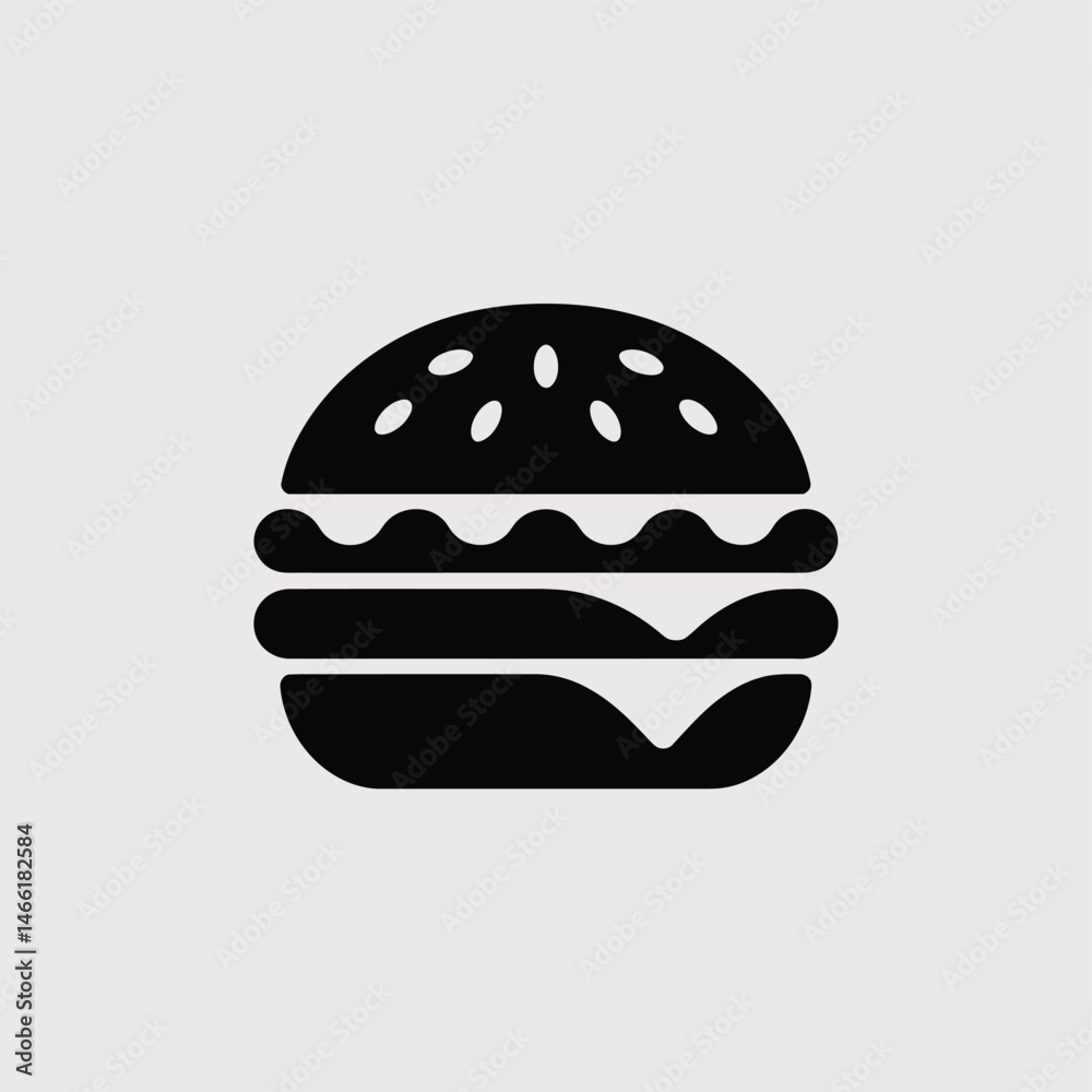 Simple Black and White Hamburger Icon Graphic Simple Black and White Hamburger Icon Graphic