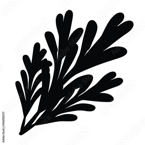 rosemary sprig vector silhouette icon - perfect for food, farming, or nutrition concepts.