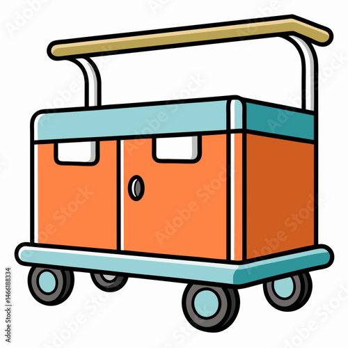 hand drawn vector illustration of an electric train