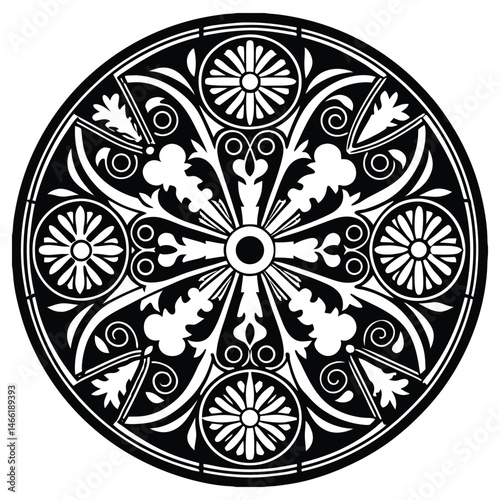 Circular pattern in the form of a mandala. Henna tattoo mandala. Mehndi style. Decorative pattern in oriental style. Coloring book page.
