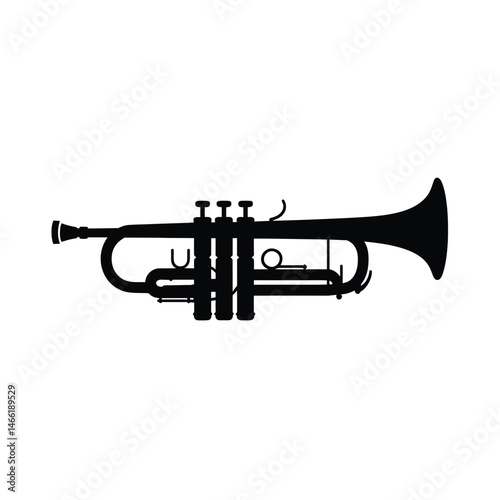 Black Silhouette of a Trumpet Musical Instrument