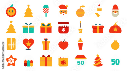 A Stunning Set of 50 Christmas Icons to Enhance Your Website or Graphic Designs