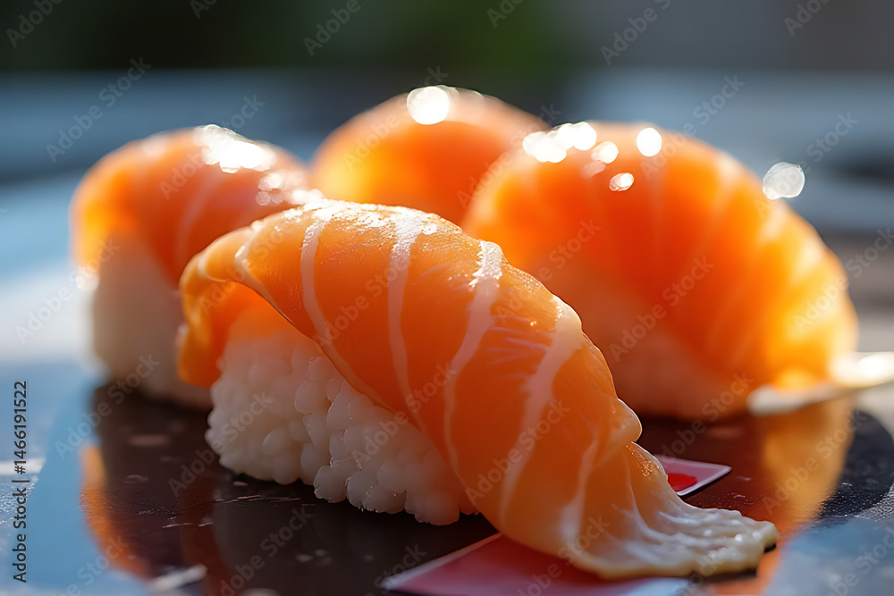 Savoring sushi delights japanese cuisine food photography natural light close-up culinary art Savoring sushi delights japanese cuisine food photography natural light close-up culinary art