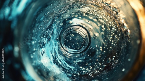 Water swirling in a plastic bottle