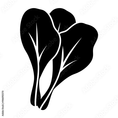 bok choy vector silhouette icon - perfect for food, farming, or nutrition concepts.