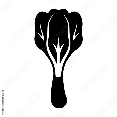 bok choy vector silhouette icon - perfect for food, farming, or nutrition concepts.