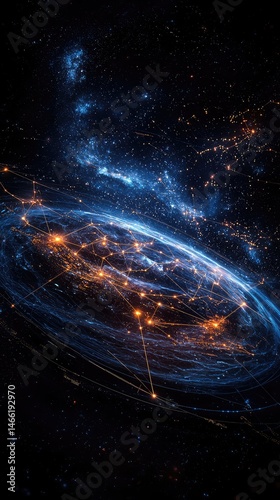 Mysterious Black Hole Over Night Sky