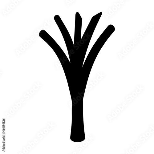 leek vector silhouette icon - perfect for food, farming, or nutrition concepts.