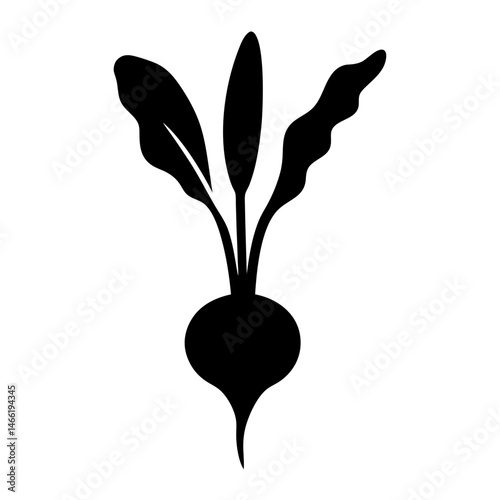 kohlrabi vector silhouette icon - perfect for food, farming, or nutrition concepts.
