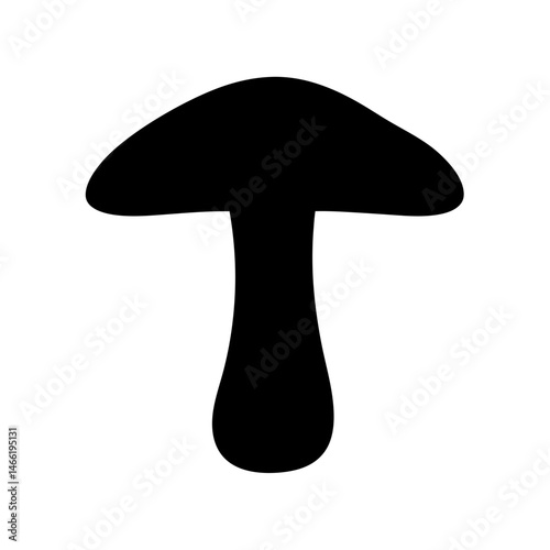 portobello mushroom vector silhouette icon - perfect for food, farming, or nutrition concepts.