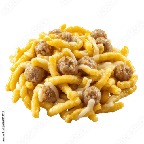 Delicious Sp�tzle with Sausage and Melted Cheese photo