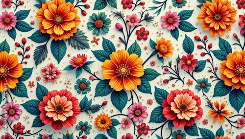 Wallpaper Mural Intricate floral pattern, repeating seamlessly , decor, white Torontodigital.ca