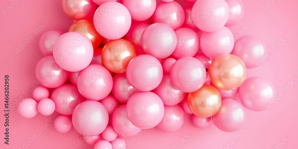 Rose-colored background, clusters of pink & champagne balloons, celebratory feel, soft, floating Rose-colored background, clusters of pink & champagne balloons, celebratory feel, soft, floating
