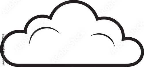 Cloud drive storage or cumulus cloud line art icon