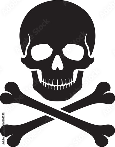 Crossbones and skull death flat vector icon for apps and games