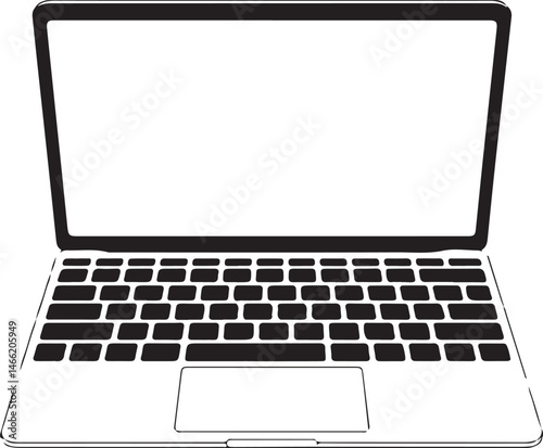 Laptop computer or notebook computer flat icon for apps and websites