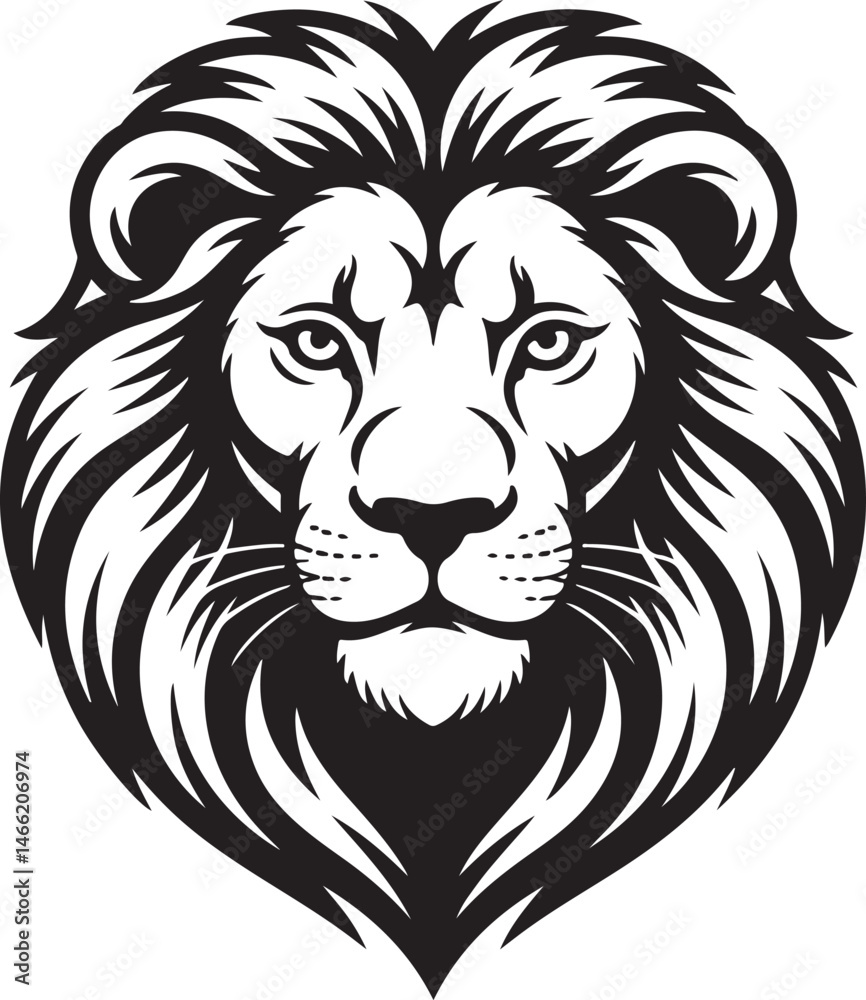 Fototapeta premium lion head vector illustration isolated on white background