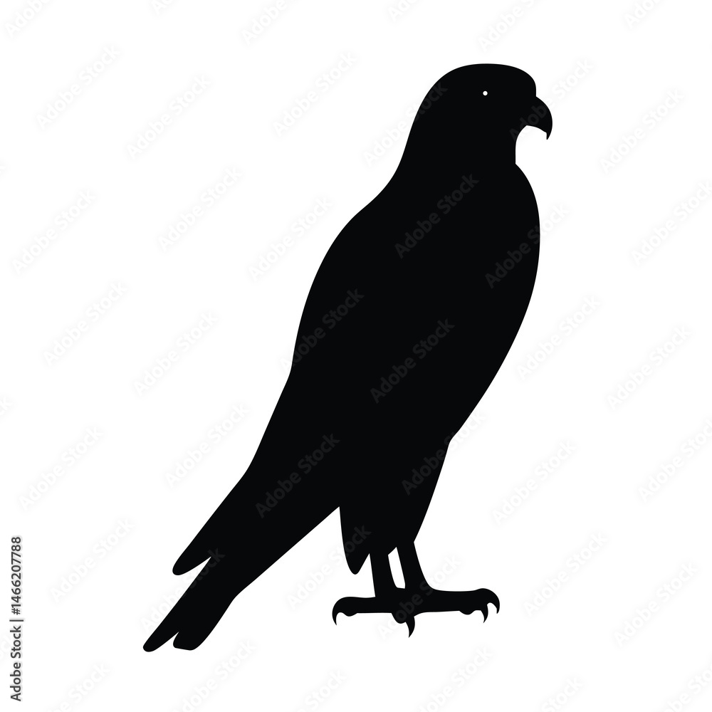 Fototapeta premium falcon vector silhouette icon - , ideal for wildlife, safari, and animal-themed illustrations.