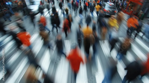 Wallpaper Mural Dynamic Group of Busy Professionals Crossing a City Street During Rush Hour with Motion Blur Effect Torontodigital.ca
