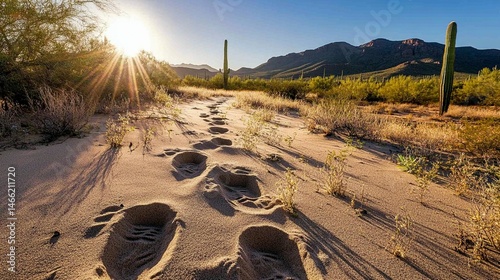 Desert Sunset Footprints