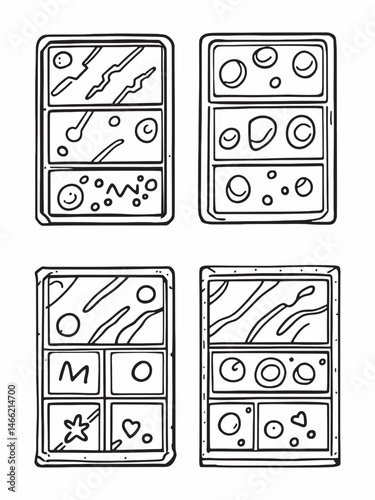 Milk chocolate line art showcasing smooth and intricate curves.eps