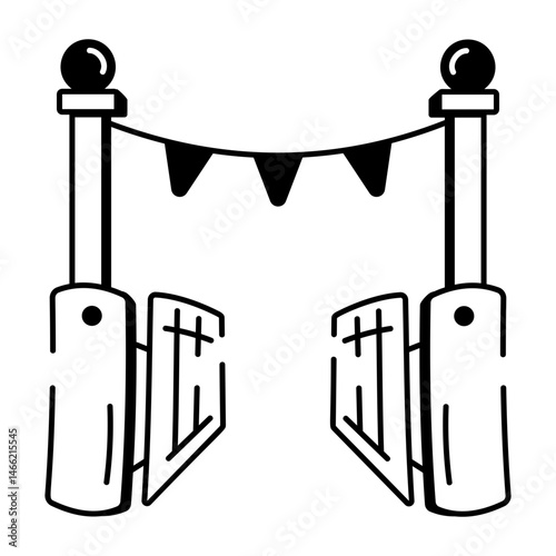 An icon of party entrance designed in hand drawn style
