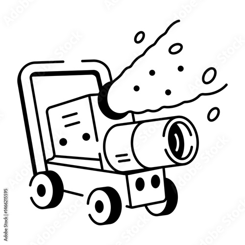 An icon of snow machine designed in sketchy style

