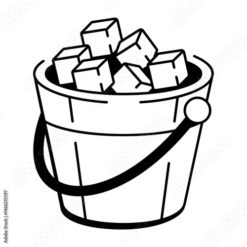 A doodle style icon showing an ice bucket 