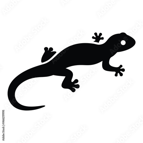 lizard vector silhouette icon - , ideal for wildlife, safari, and animal-themed illustrations.