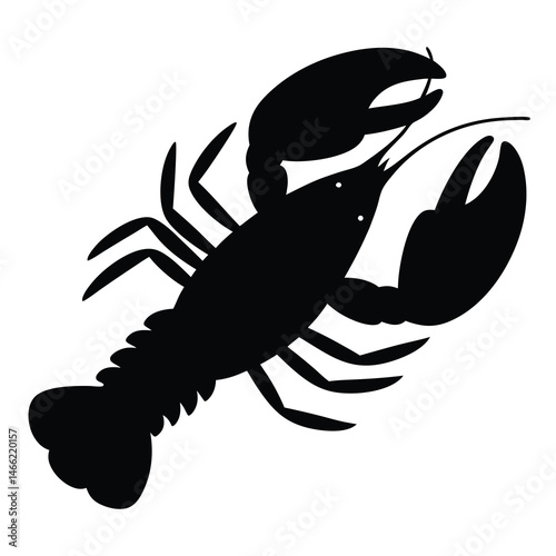 lobster vector silhouette icon - , ideal for wildlife, safari, and animal-themed illustrations.