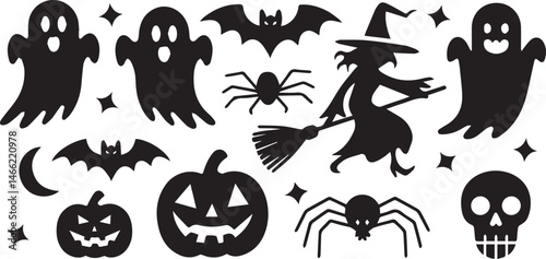halloween icons set