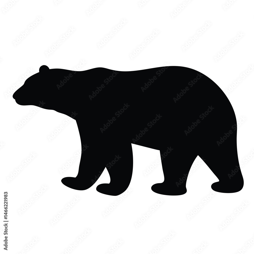 Fototapeta premium polar bear vector silhouette icon - , ideal for wildlife, safari, and animal-themed illustrations.