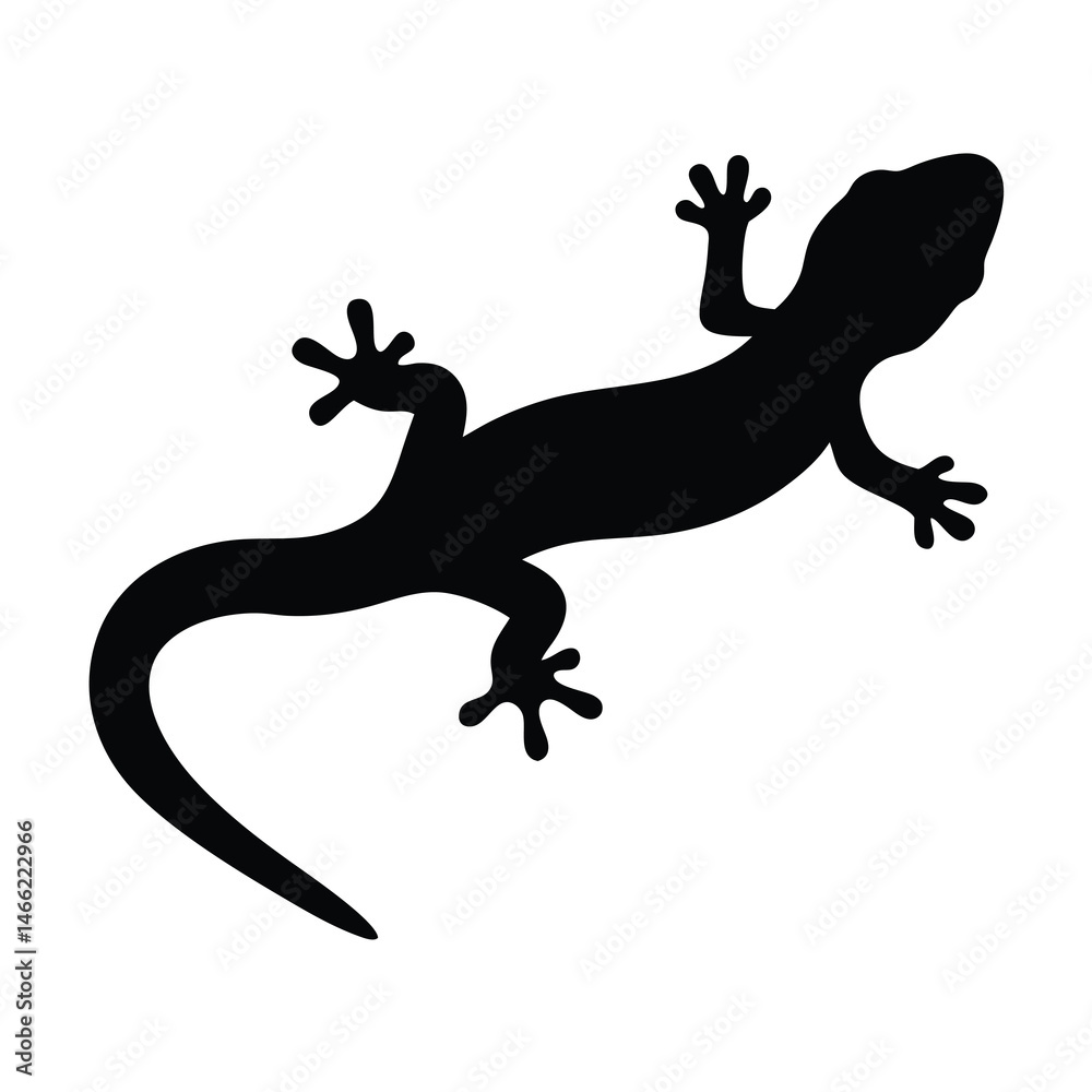 Obraz premium salamander vector silhouette icon - , ideal for wildlife, safari, and animal-themed illustrations.