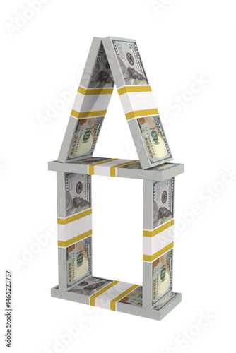 House from cash on white ba...