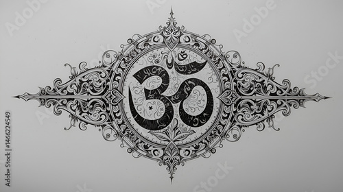 Aum (Om) The Holy Motif Calligraphic Style M_2304001
