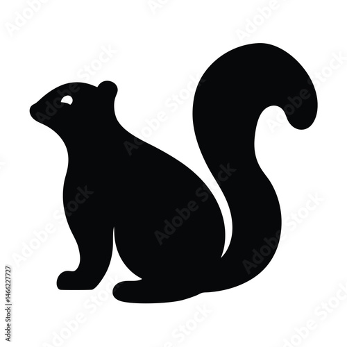 skunk vector silhouette icon - , ideal for wildlife, safari, and animal-themed illustrations.