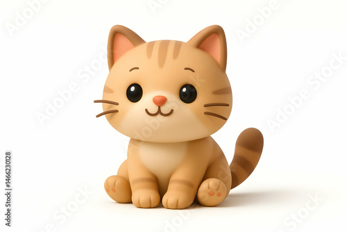 Cute cartoon cat character in playful pose.