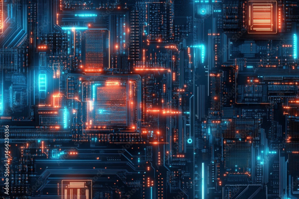 Obraz premium pixel perfect picture of electronic components on the pcb