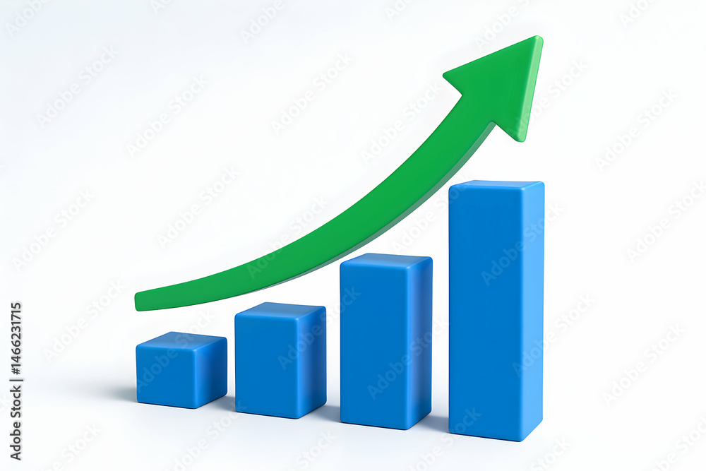 Graph showing increasing trend in data visualization.